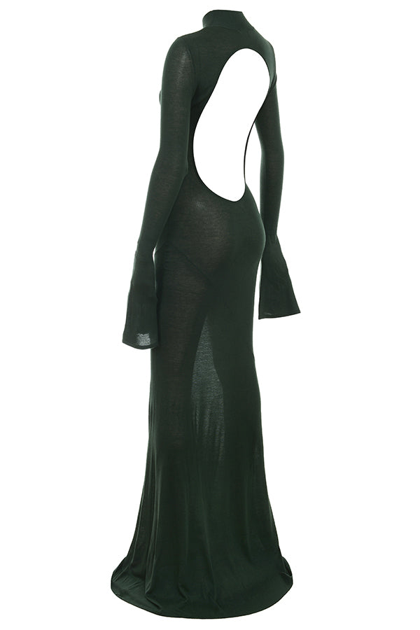 Maxi vestito metallizzato acciaio