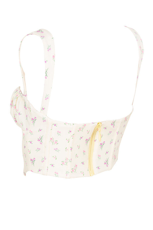 Corsetto floreale giallo