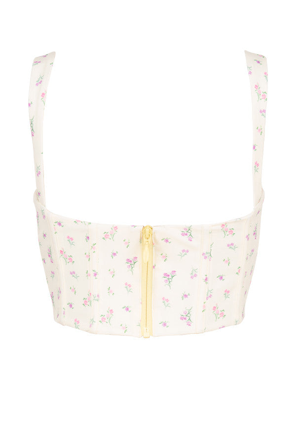 Corsetto floreale giallo