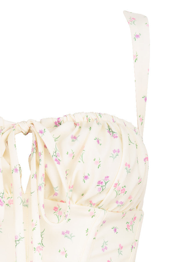 Corsetto floreale giallo