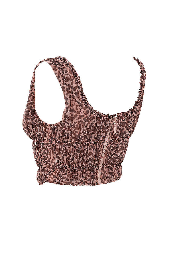 Corsetto animalier con volant