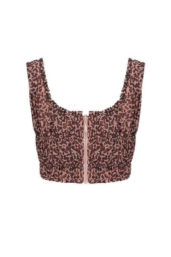 Corsetto animalier con volant