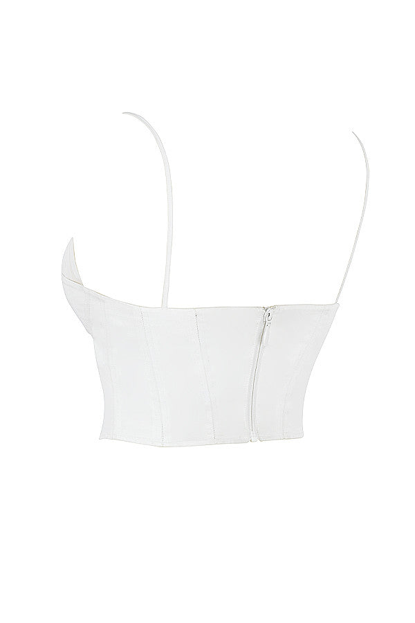 Corsetto bianco arricciato