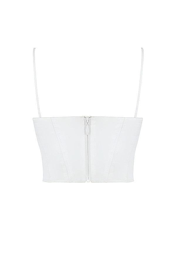 Corsetto bianco arricciato