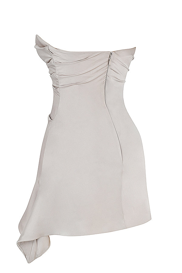Abito corsetto drappeggiato senza spalline
