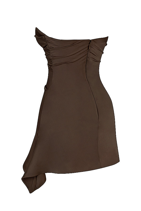 Abito corsetto drappeggiato senza spalline