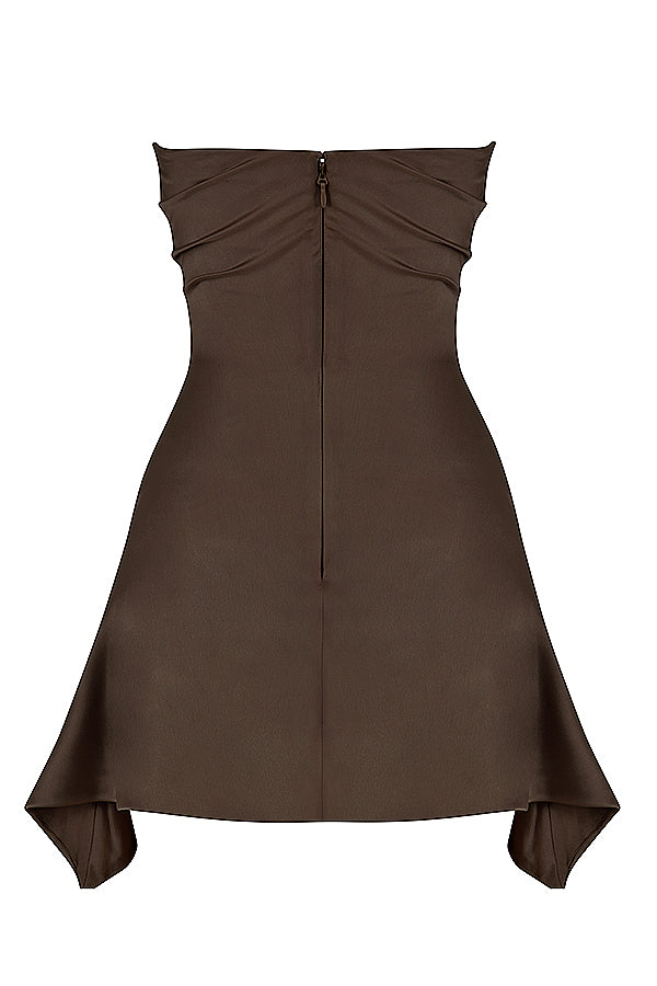 Abito corsetto drappeggiato senza spalline