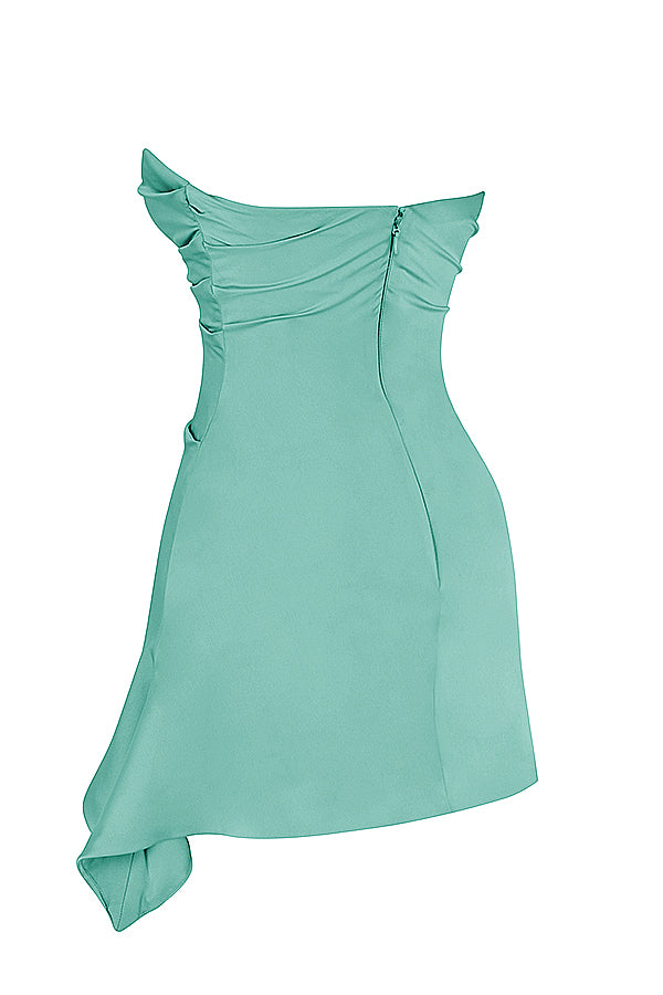 Abito corsetto drappeggiato senza spalline