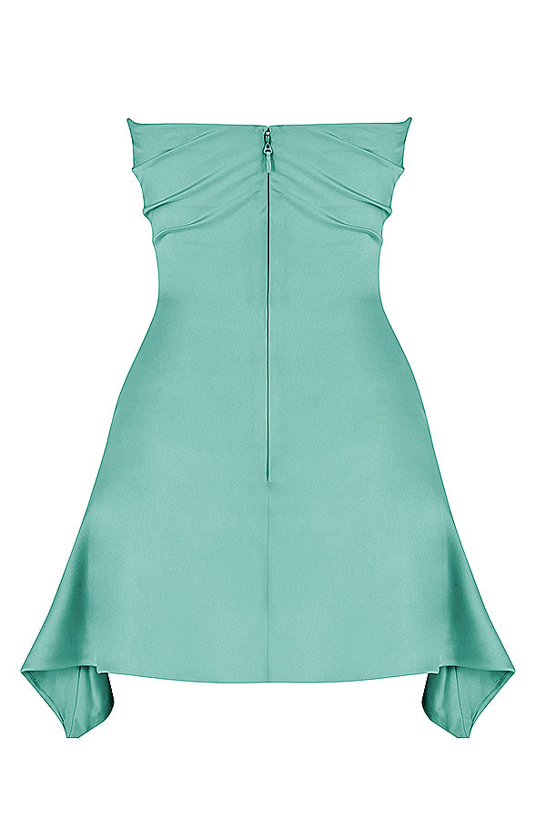 Abito corsetto drappeggiato senza spalline