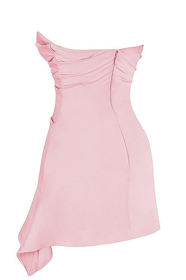 Abito corsetto drappeggiato senza spalline