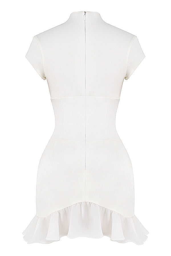 Abito con corsetto con volant