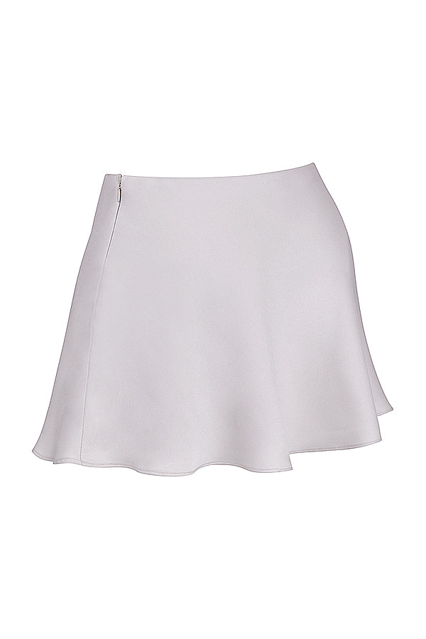 Top con ferretto nero e bianco sporco con minigonna