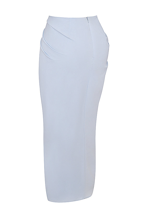 Morbido corsetto blu con maxi gonna