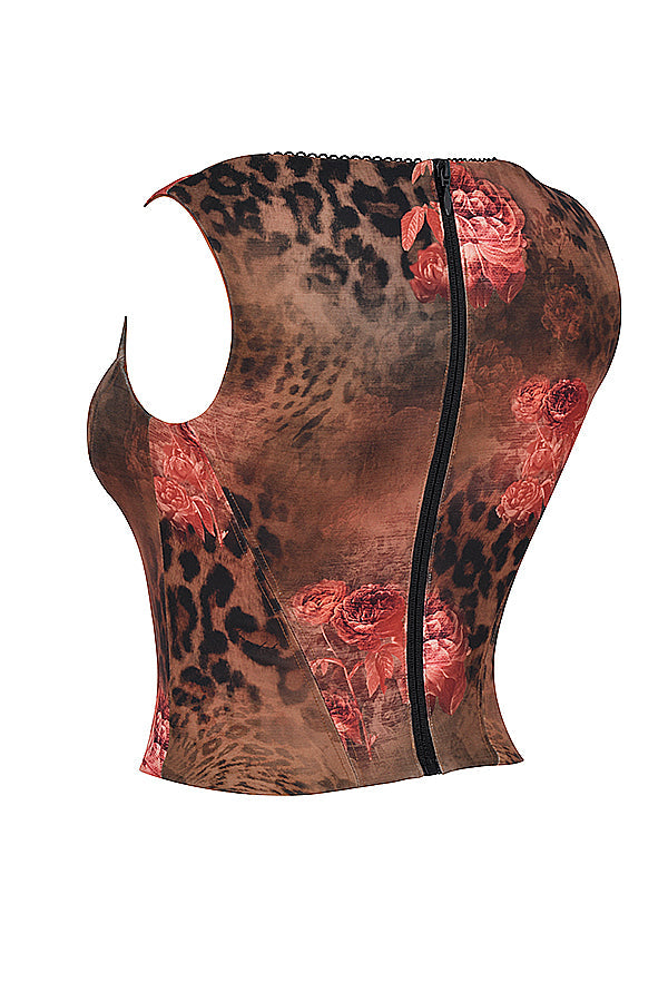 Corsetto con motivo floreale