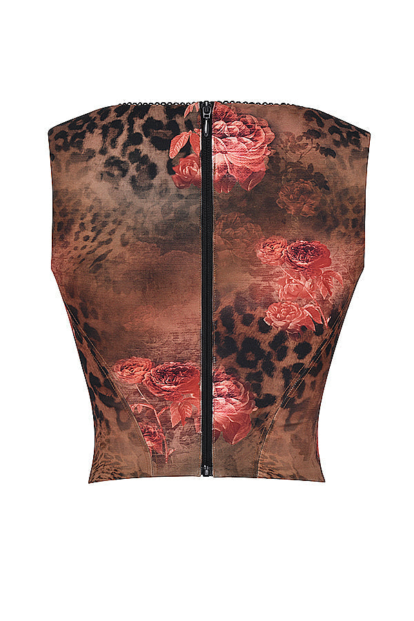 Corsetto con motivo floreale