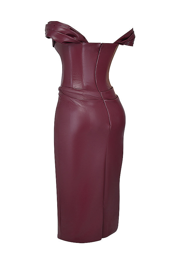 Abito corsetto in pelle vegana Mulberry