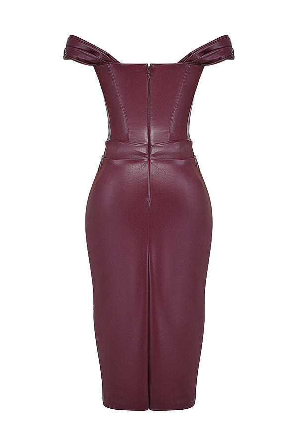 Abito corsetto in pelle vegana Mulberry
