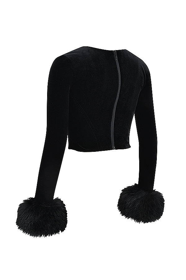 Corsetto di velluto nero