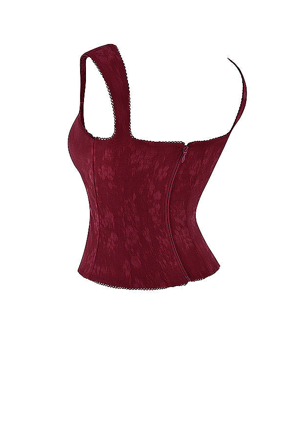 Corsetto floreale Merlot