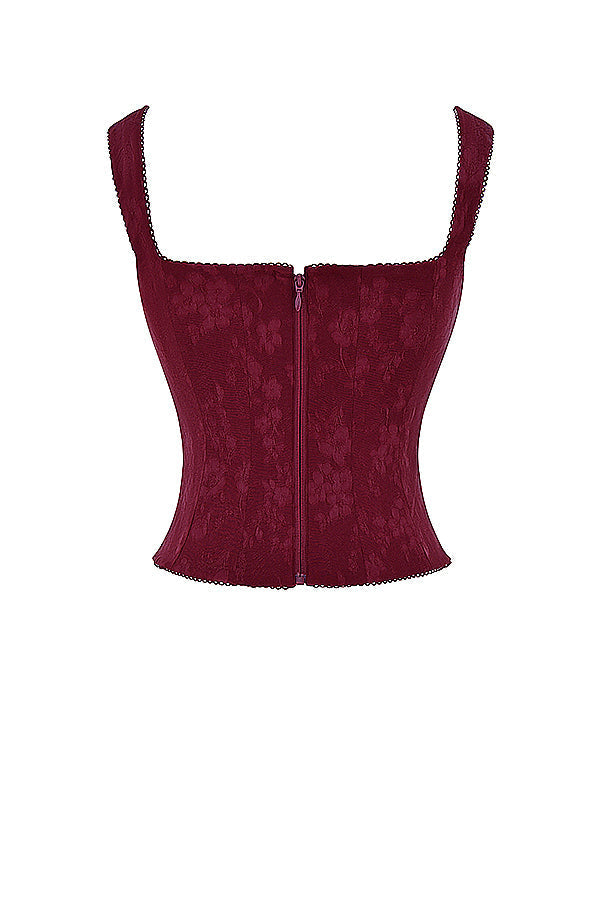 Corsetto floreale Merlot