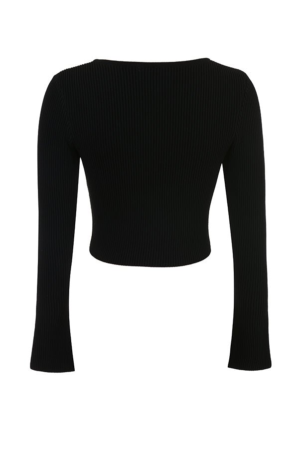 Cardigan in maglia a coste con leggings