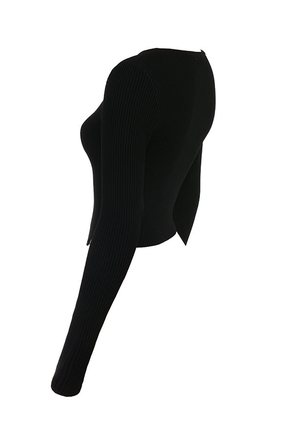 Cardigan in maglia a coste con leggings