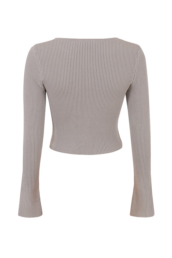 Cardigan in maglia a coste con leggings