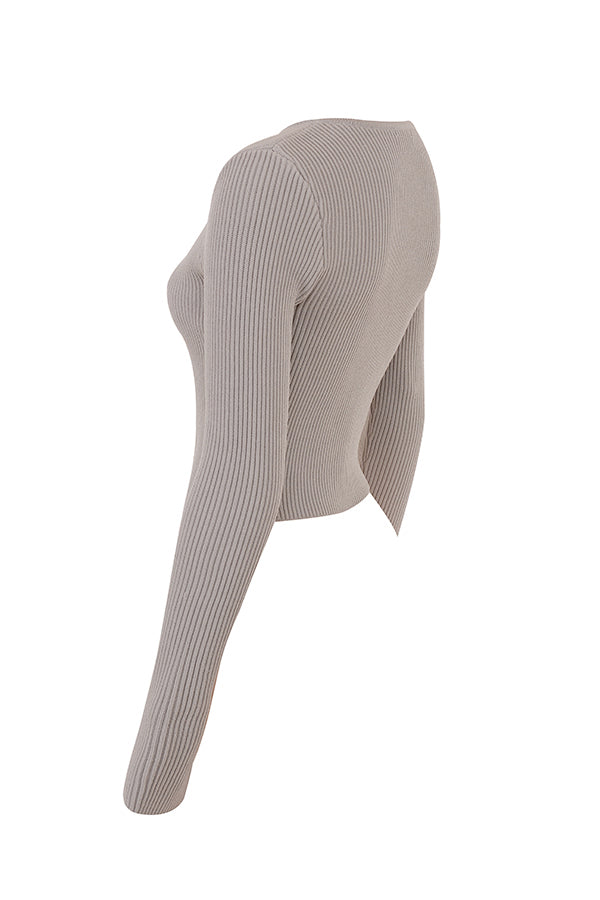 Cardigan in maglia a coste con leggings
