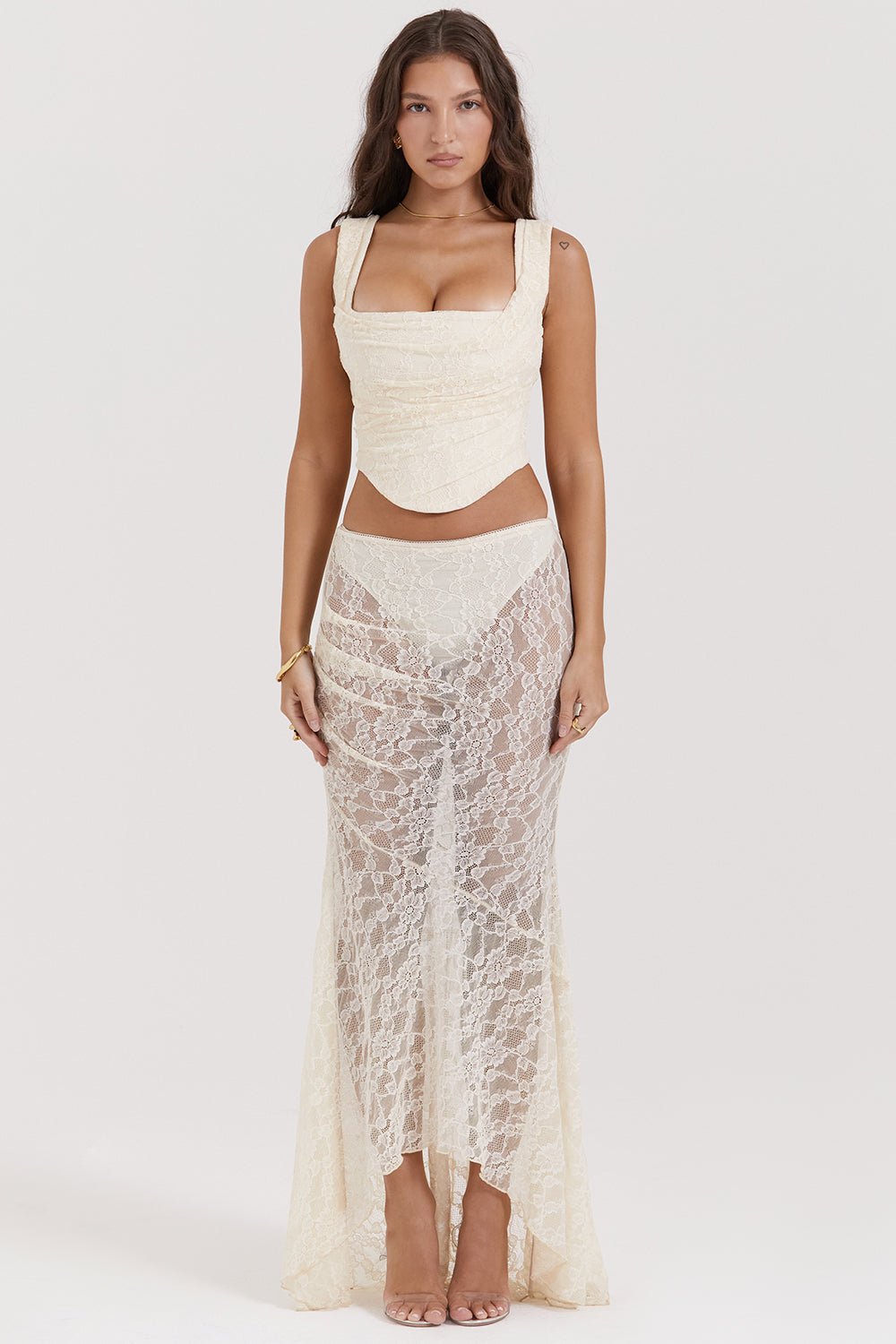 Elegante set strutturato di korset e rok