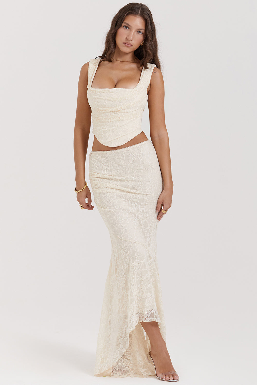 Elegante set strutturato di korset e rok