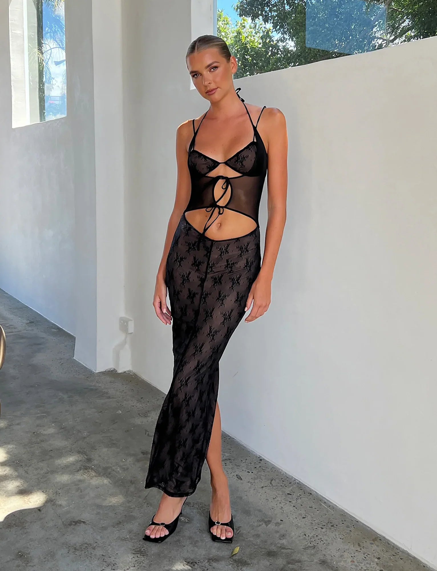 Vestito lungo di lusso con taglio