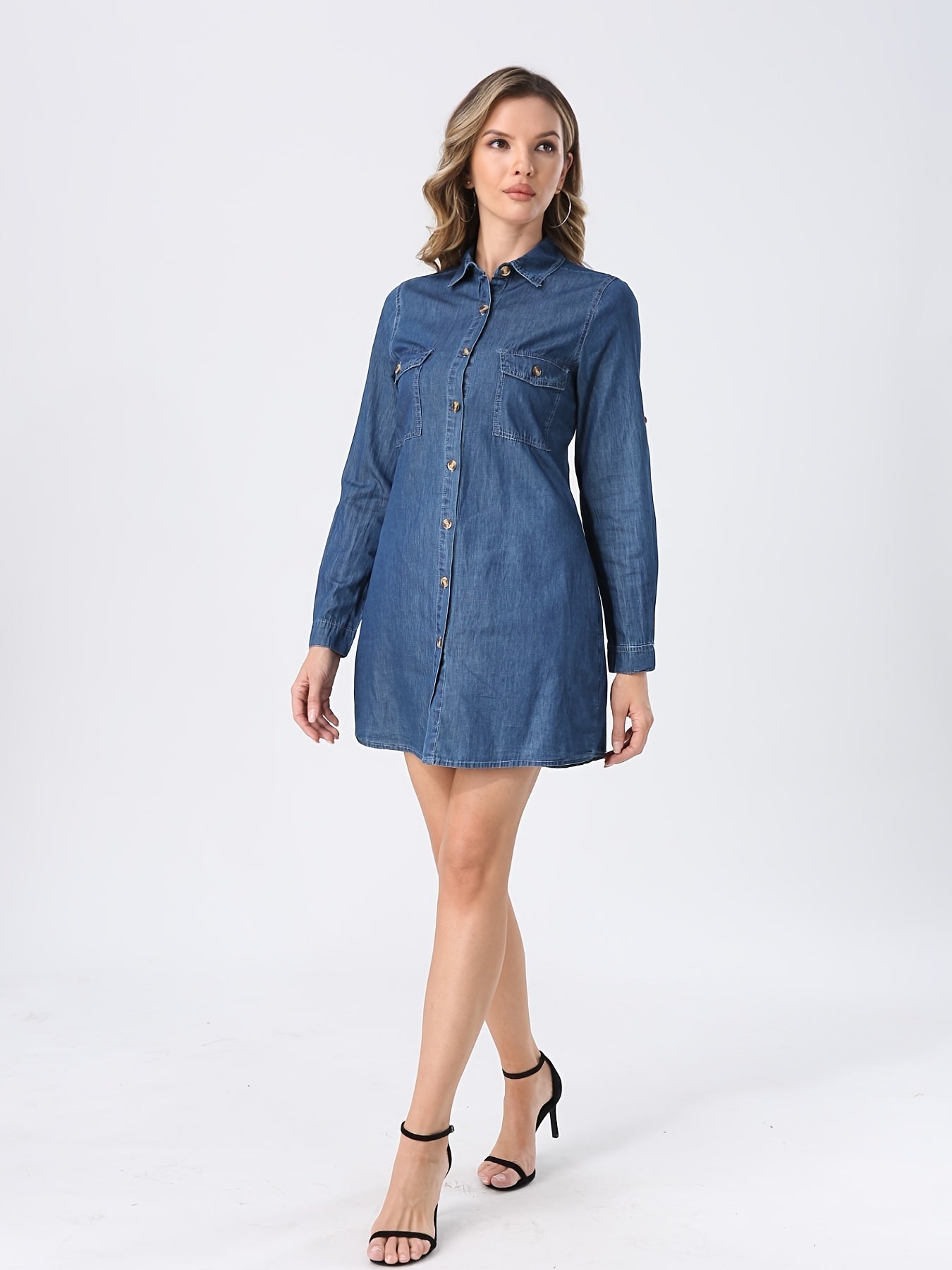 Camicia in denim ampia da donna