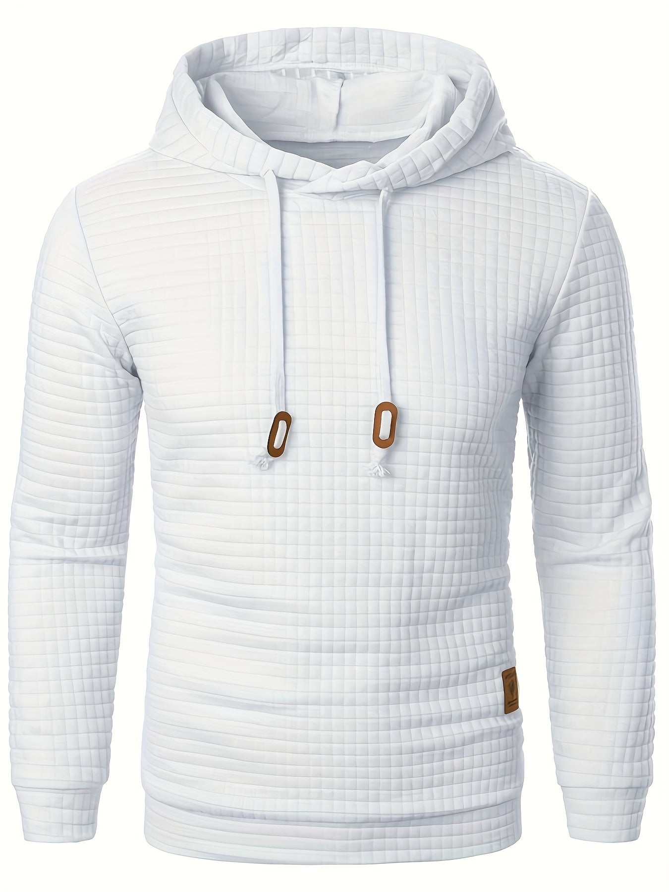 Comoda felpa con cappuccio a maniche lunghe con motivo waffle