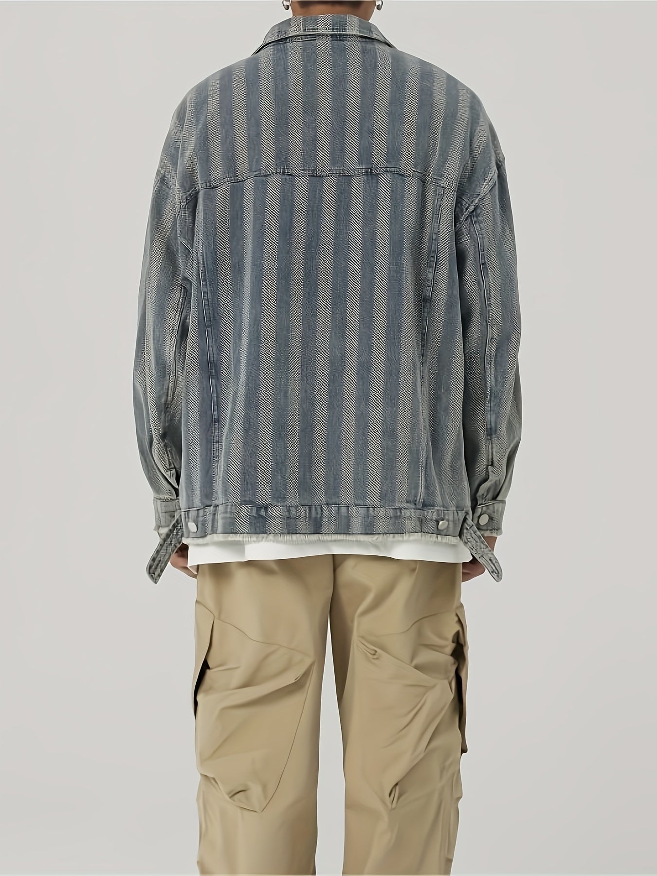 Giacca retr? di jeans in grigio