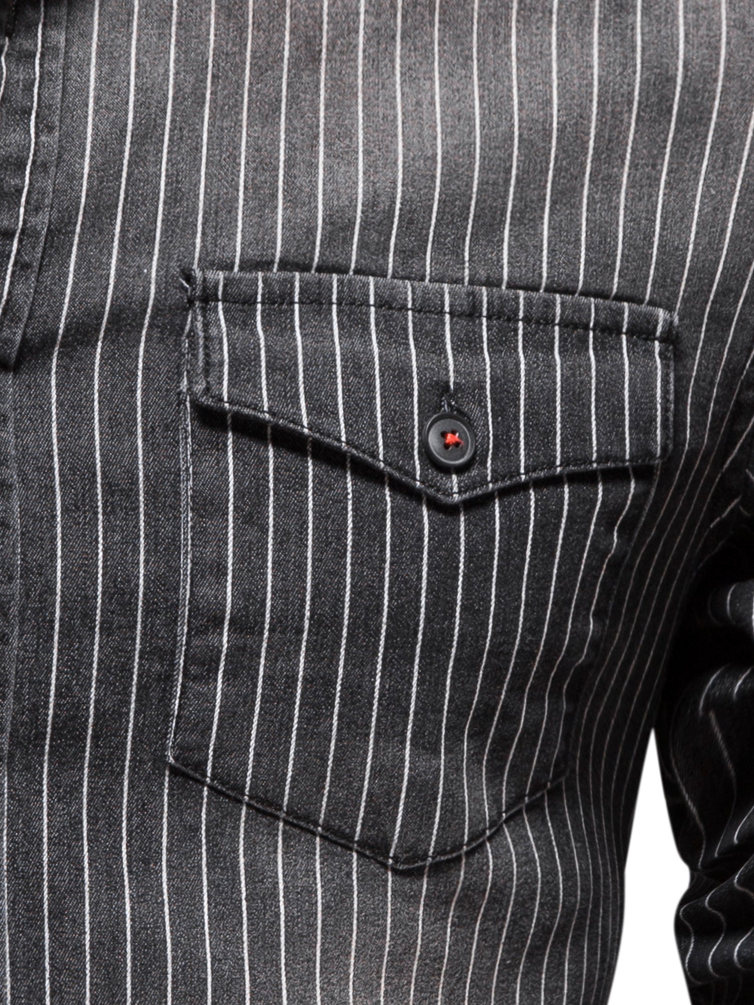 Camicia a righe in denim stretch