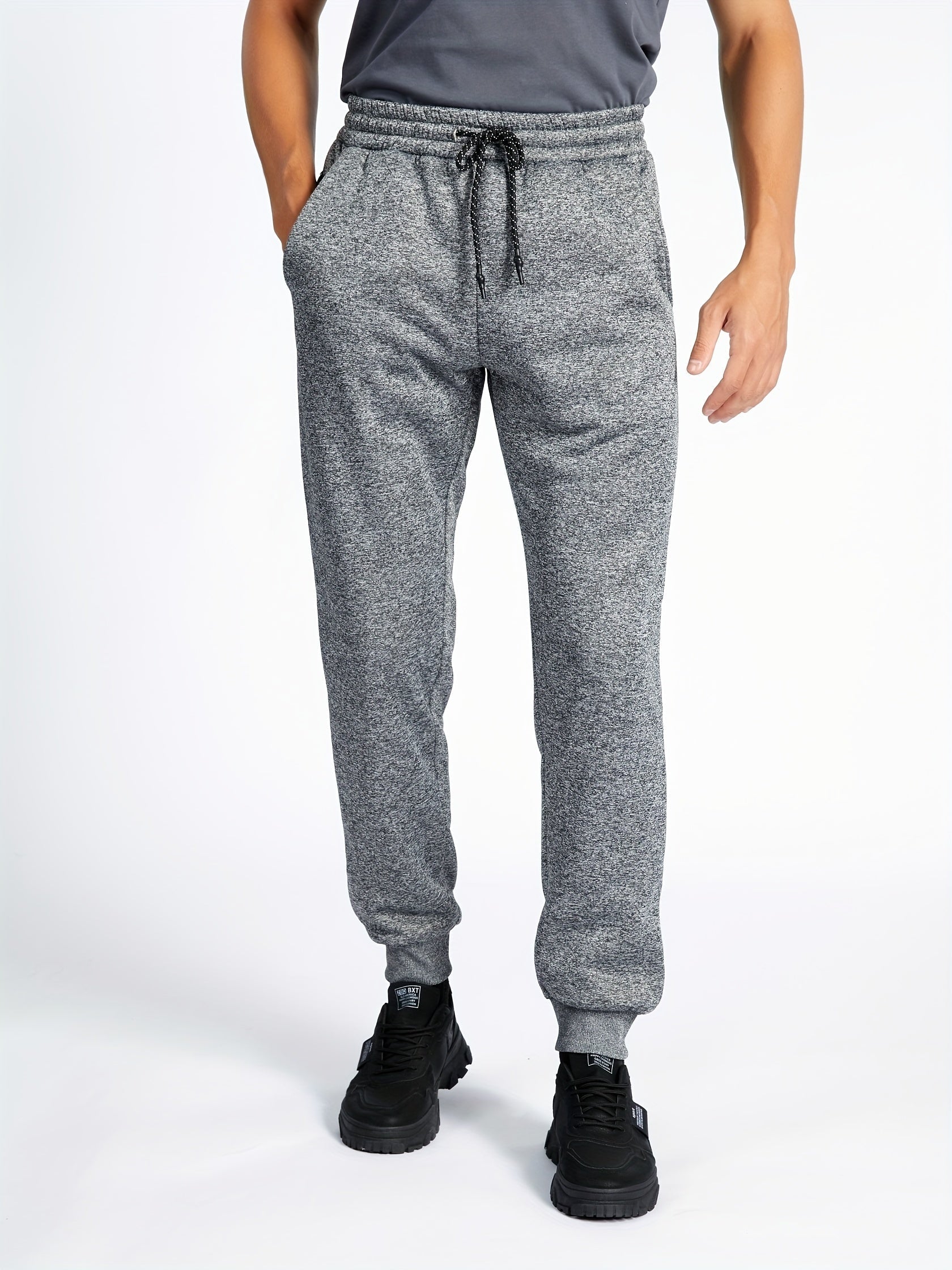 Pantaloni della tuta da uomo in caldo pile con coulisse