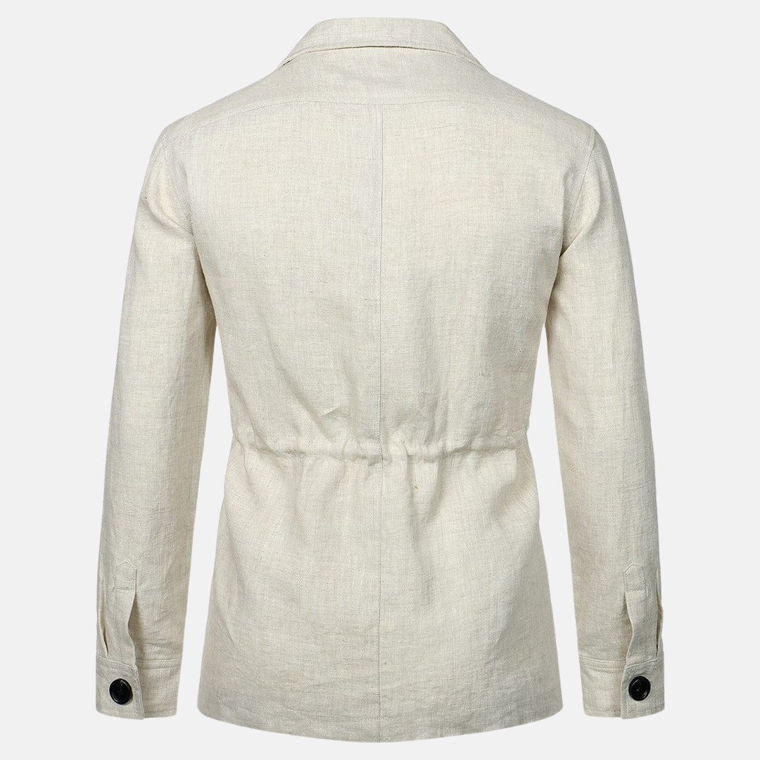 Giacca in lino con molteplici tasche