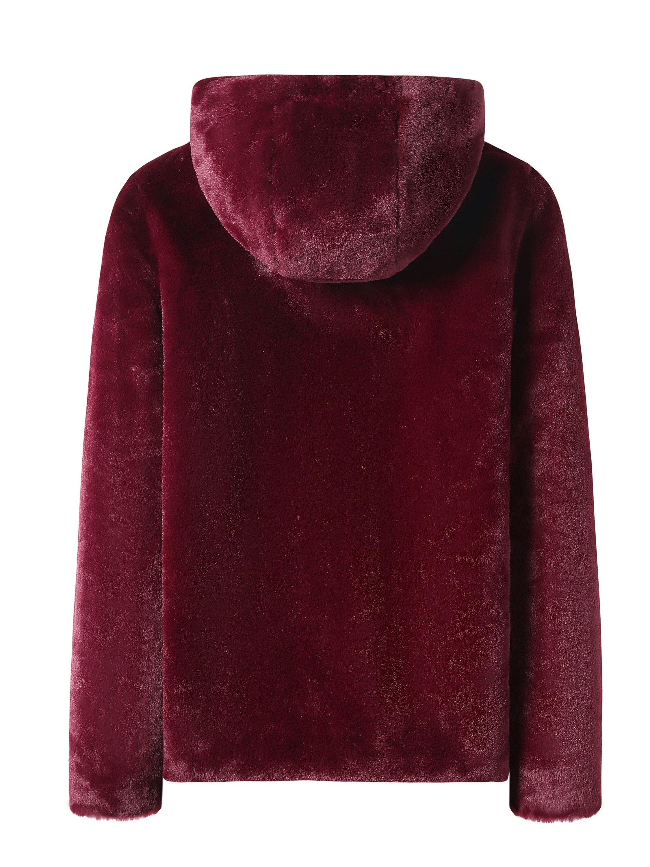 Felpa con cappuccio da donna in pelliccia sintetica