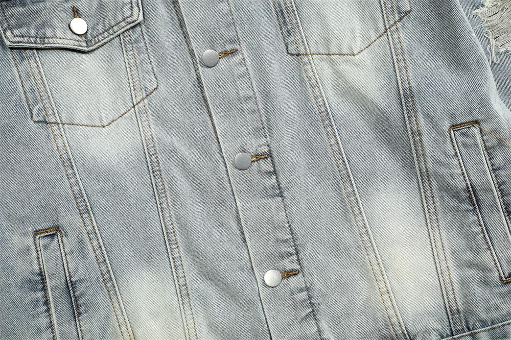 Giacca in denim scheletrato da uomo