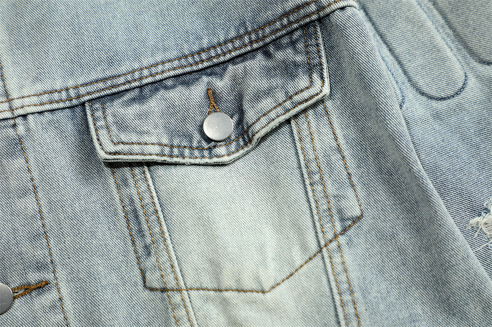 Giacca in denim scheletrato da uomo