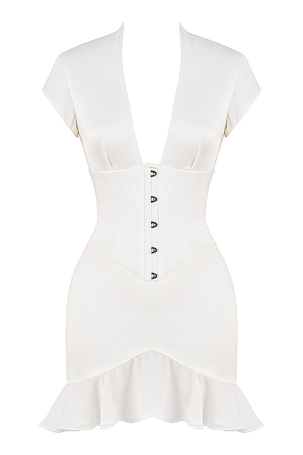 Abito con corsetto con volant