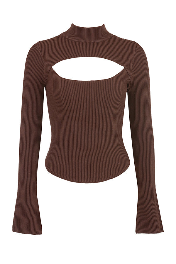 Corsetto in maglia color cacao