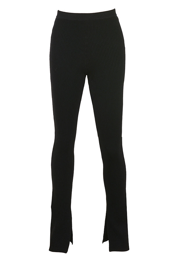 Cardigan in maglia a coste con leggings