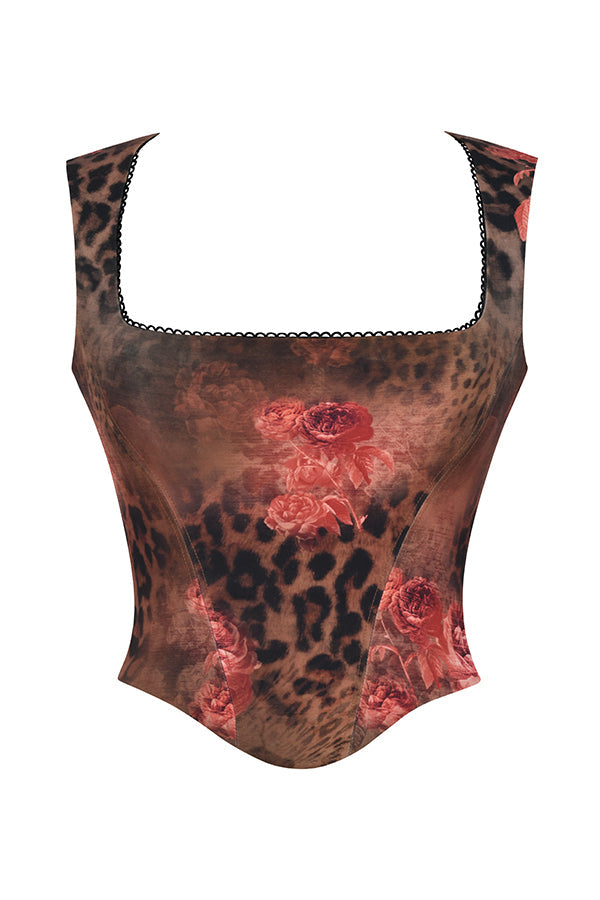 Corsetto con motivo floreale