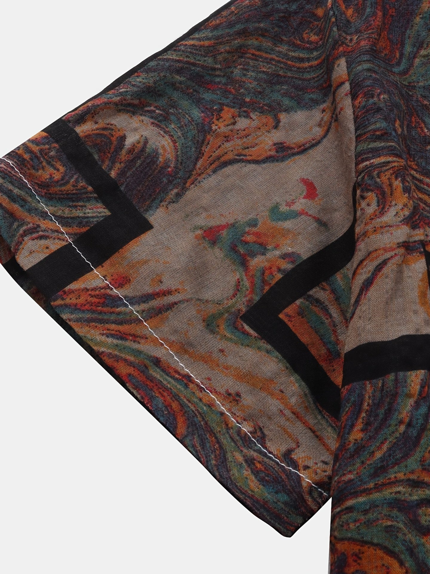 Camicia in cotone con grafica quadrata e maniche corte per l'estate