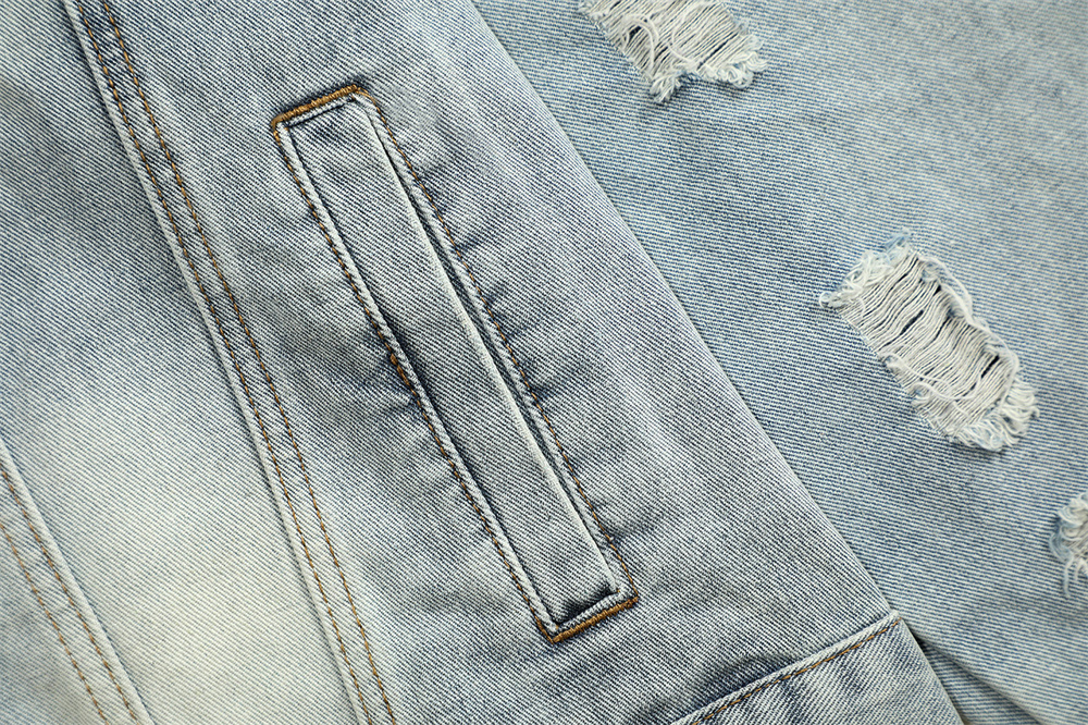 Giacca in denim scheletrato da uomo