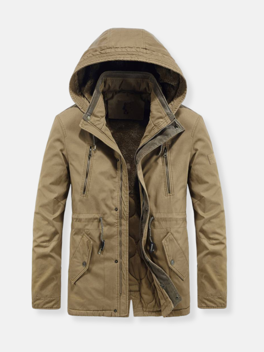 giacca in pile con cappuccio