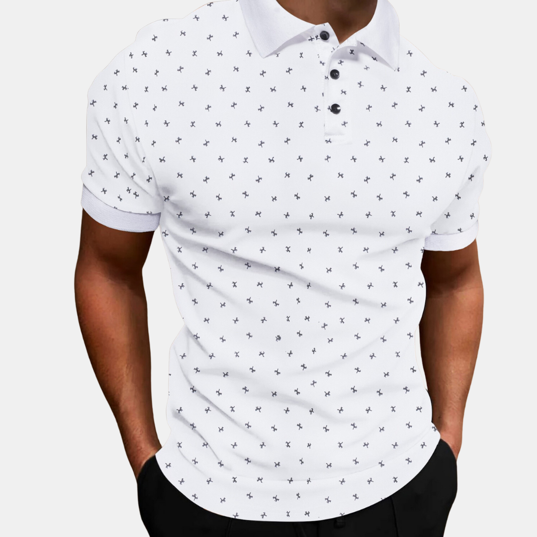 Polo casual da uomo con stampa