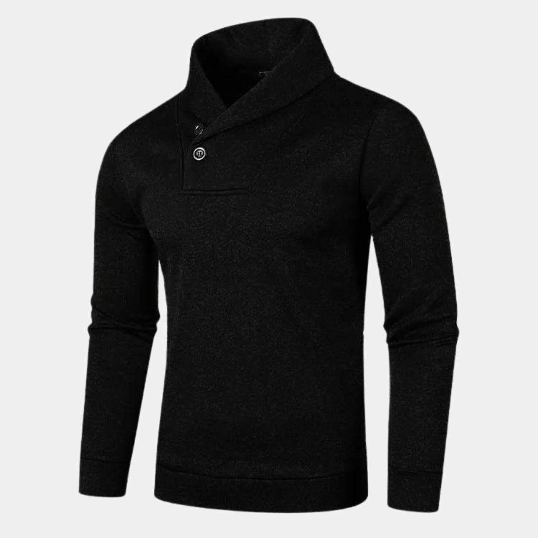 Maglione casual con mezzo dolcevita