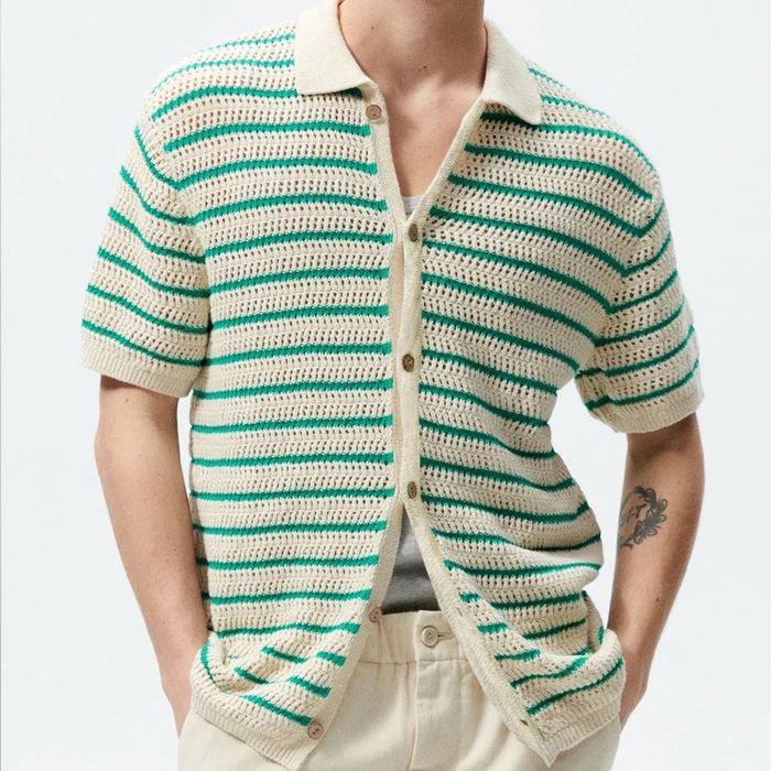 Maglione casual in lana a righe